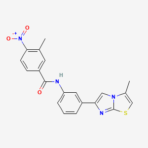 3-methyl-N-(3-(3-methylimidazo[2,1-b]thiazol-6-yl)phenyl)-4-nitrobenzamide