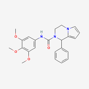 molecular formula C23H25N3O4 B2381845 1-phenyl-N-(3,4,5-trimethoxyphenyl)-3,4-dihydropyrrolo[1,2-a]pyrazine-2(1H)-carboxamide CAS No. 900001-28-7