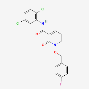 molecular formula C19H13Cl2FN2O3 B2381846 N-(2,5-二氯苯基)-1-[(4-氟苯基)甲氧基]-2-氧代吡啶-3-甲酰胺 CAS No. 868678-37-9