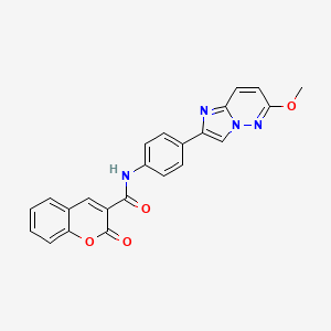 molecular formula C23H16N4O4 B2381851 N-(4-(6-methoxyimidazo[1,2-b]pyridazin-2-yl)phenyl)-2-oxo-2H-chromene-3-carboxamide CAS No. 953243-42-0
