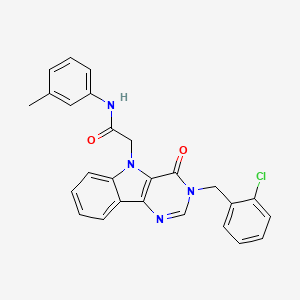 molecular formula C26H21ClN4O2 B2381857 2-(3-(2-氯苄基)-4-氧代-3H-嘧啶并[5,4-b]吲哚-5(4H)-基)-N-(间甲苯基)乙酰胺 CAS No. 1189996-57-3