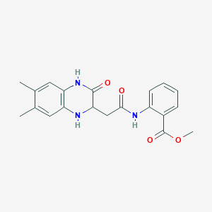 Methyl 2-{[(3-hydroxy-6,7-dimethyl-1,2-dihydroquinoxalin-2-yl)acetyl]amino}benzoate