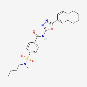 molecular formula C24H28N4O4S B2381865 4-[butyl(methyl)sulfamoyl]-N-[5-(5,6,7,8-tetrahydronaphthalen-2-yl)-1,3,4-oxadiazol-2-yl]benzamide CAS No. 851095-94-8