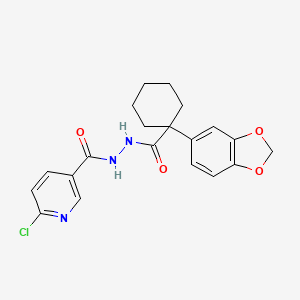 1-(2H-1,3-benzodioxol-5-yl)-N'-(6-chloropyridine-3-carbonyl)cyclohexane-1-carbohydrazide