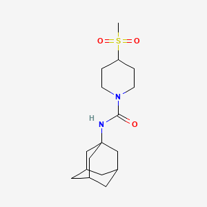 molecular formula C17H28N2O3S B2381879 N-((1R,3s)-adamantan-1-yl)-4-(methylsulfonyl)piperidine-1-carboxamide CAS No. 1448051-80-6