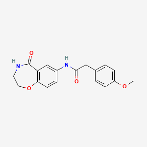 2-(4-methoxyphenyl)-N-(5-oxo-2,3,4,5-tetrahydrobenzo[f][1,4]oxazepin-7-yl)acetamide