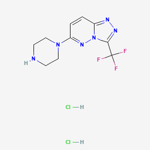 molecular formula C10H13Cl2F3N6 B2381881 6-(Piperazin-1-yl)-3-(trifluoromethyl)-[1,2,4]triazolo[4,3-b]pyridazine dihydrochloride CAS No. 2380169-06-0