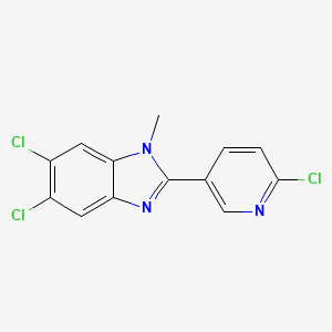 molecular formula C13H8Cl3N3 B2381888 5,6-dichloro-2-(6-chloro-3-pyridinyl)-1-methyl-1H-1,3-benzimidazole CAS No. 337920-75-9