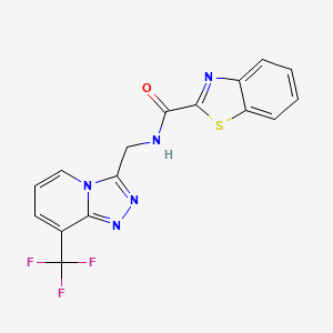 molecular formula C16H10F3N5OS B2381891 N-((8-(trifluoromethyl)-[1,2,4]triazolo[4,3-a]pyridin-3-yl)methyl)benzo[d]thiazole-2-carboxamide CAS No. 2034374-21-3