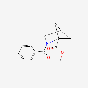 molecular formula C15H17NO3 B2381894 Ethyl 2-benzoyl-2-azabicyclo[2.1.1]hexane-1-carboxylate CAS No. 637739-93-6