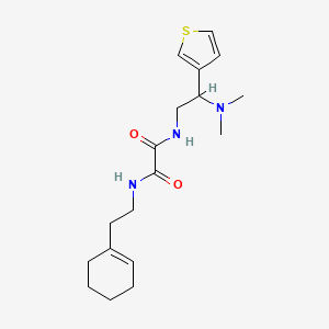 molecular formula C18H27N3O2S B2381897 N1-(2-(cyclohex-1-en-1-yl)ethyl)-N2-(2-(dimethylamino)-2-(thiophen-3-yl)ethyl)oxalamide CAS No. 954716-69-9