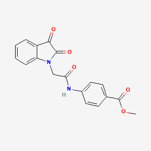 molecular formula C18H14N2O5 B2381899 4-(2-(2,3-二氧代吲哚啉-1-基)乙酰氨基)苯甲酸甲酯 CAS No. 609796-09-0
