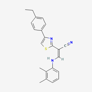 (Z)-3-((2,3-dimethylphenyl)amino)-2-(4-(4-ethylphenyl)thiazol-2-yl)acrylonitrile
