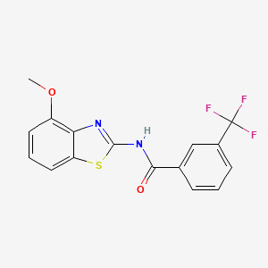 molecular formula C16H11F3N2O2S B2381906 N-(4-methoxy-1,3-benzothiazol-2-yl)-3-(trifluoromethyl)benzamide CAS No. 330189-63-4