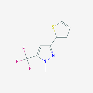 molecular formula C9H7F3N2S B2381912 1-methyl-3-(thiophen-2-yl)-5-(trifluoromethyl)-1H-pyrazole CAS No. 650615-64-8