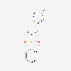 molecular formula C10H11N3O3S B2381916 N-((3-methyl-1,2,4-oxadiazol-5-yl)methyl)benzenesulfonamide CAS No. 1219904-23-0