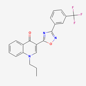 molecular formula C21H16F3N3O2 B2381923 1-丙基-3-{3-[3-(三氟甲基)苯基]-1,2,4-恶二唑-5-基}喹啉-4(1H)-酮 CAS No. 1326917-86-5