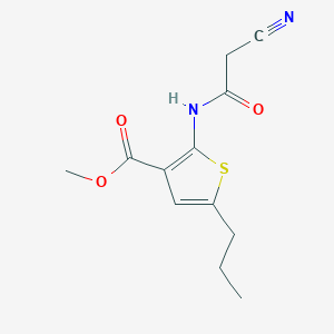 molecular formula C12H14N2O3S B2381926 Methyl 2-[(cyanoacetyl)amino]-5-propylthiophene-3-carboxylate CAS No. 515861-15-1