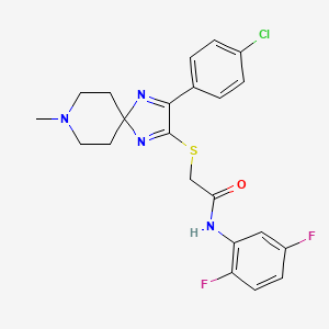 2-((3-(4-chlorophenyl)-8-methyl-1,4,8-triazaspiro[4.5]deca-1,3-dien-2-yl)thio)-N-(2,5-difluorophenyl)acetamide