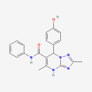 molecular formula C20H19N5O2 B2381945 7-(4-hydroxyphenyl)-2,5-dimethyl-N-phenyl-4,7-dihydro-[1,2,4]triazolo[1,5-a]pyrimidine-6-carboxamide CAS No. 899997-51-4