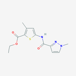 ethyl 3-methyl-5-(1-methyl-1H-pyrazole-3-carboxamido)thiophene-2-carboxylate