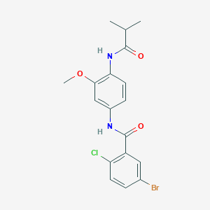 molecular formula C18H18BrClN2O3 B238195 5-bromo-2-chloro-N-[4-(isobutyrylamino)-3-methoxyphenyl]benzamide 