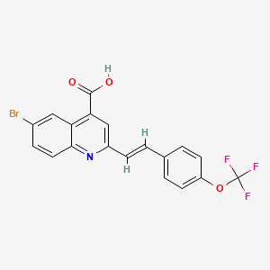 molecular formula C19H11BrF3NO3 B2381951 6-Bromo-2-{2-[4-(trifluoromethoxy)phenyl]ethenyl}quinoline-4-carboxylic acid CAS No. 926199-81-7