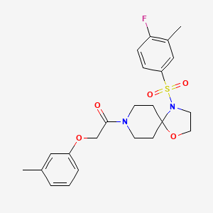 4-[(4-Fluoro-3-methylphenyl)sulfonyl]-8-[(3-methylphenoxy)acetyl]-1-oxa-4,8-diazaspiro[4.5]decane