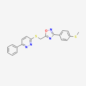 molecular formula C20H16N4OS2 B2381957 3-[({3-[4-(甲硫基)苯基]-1,2,4-恶二唑-5-基}甲基)硫]-6-苯基哒嗪 CAS No. 1114909-39-5
