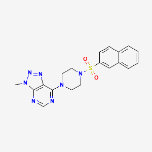 molecular formula C19H19N7O2S B2381958 3-methyl-7-(4-(naphthalen-2-ylsulfonyl)piperazin-1-yl)-3H-[1,2,3]triazolo[4,5-d]pyrimidine CAS No. 1058457-17-2