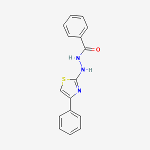 molecular formula C16H13N3OS B2381963 N'-(4-phenyl-1,3-thiazol-2-yl)benzohydrazide CAS No. 81556-13-0
