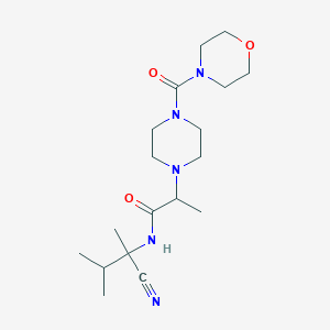 molecular formula C18H31N5O3 B2381975 N-(1-cyano-1,2-dimethylpropyl)-2-[4-(morpholine-4-carbonyl)piperazin-1-yl]propanamide CAS No. 1252109-57-1