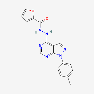 molecular formula C17H14N6O2 B2381979 N'-[1-(4-methylphenyl)pyrazolo[3,4-d]pyrimidin-4-yl]furan-2-carbohydrazide CAS No. 890938-41-7