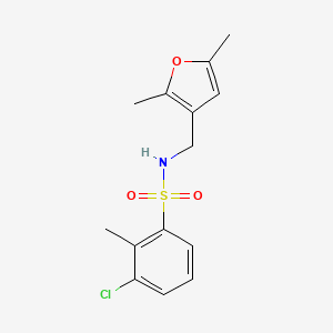 molecular formula C14H16ClNO3S B2381981 3-chloro-N-((2,5-dimethylfuran-3-yl)methyl)-2-methylbenzenesulfonamide CAS No. 1351622-18-8