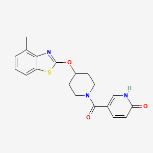 molecular formula C19H19N3O3S B2381988 5-(4-((4-methylbenzo[d]thiazol-2-yl)oxy)piperidine-1-carbonyl)pyridin-2(1H)-one CAS No. 1331363-48-4