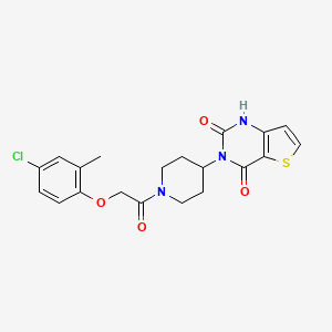 molecular formula C20H20ClN3O4S B2381993 3-(1-(2-(4-chloro-2-methylphenoxy)acetyl)piperidin-4-yl)thieno[3,2-d]pyrimidine-2,4(1H,3H)-dione CAS No. 2034354-09-9