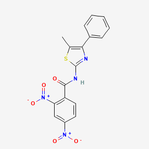 molecular formula C17H12N4O5S B2382002 N-(5-甲基-4-苯基-1,3-噻唑-2-基)-2,4-二硝基苯甲酰胺 CAS No. 313371-55-0