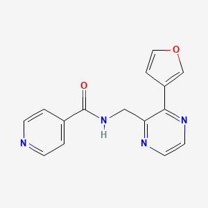 molecular formula C15H12N4O2 B2382010 N-((3-(furan-3-yl)pyrazin-2-yl)methyl)isonicotinamide CAS No. 2034394-36-8