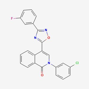 2-(3-chlorophenyl)-4-(3-(3-fluorophenyl)-1,2,4-oxadiazol-5-yl)isoquinolin-1(2H)-one