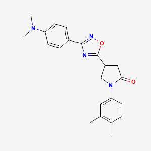 4-(3-(4-(Dimethylamino)phenyl)-1,2,4-oxadiazol-5-yl)-1-(3,4-dimethylphenyl)pyrrolidin-2-one