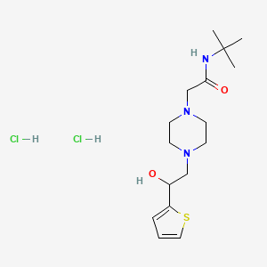 molecular formula C16H29Cl2N3O2S B2382022 二盐酸盐N-(叔丁基)-2-(4-(2-羟基-2-(噻吩-2-基)乙基)哌嗪-1-基)乙酰胺 CAS No. 1396850-37-5