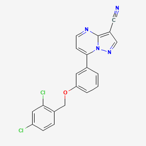 7-{3-[(2,4-Dichlorobenzyl)oxy]phenyl}pyrazolo[1,5-a]pyrimidine-3-carbonitrile