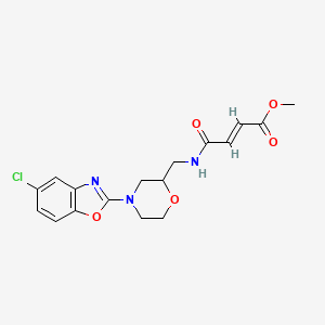 Methyl (E)-4-[[4-(5-chloro-1,3-benzoxazol-2-yl)morpholin-2-yl]methylamino]-4-oxobut-2-enoate