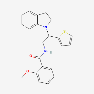 N-(2-(indolin-1-yl)-2-(thiophen-2-yl)ethyl)-2-methoxybenzamide