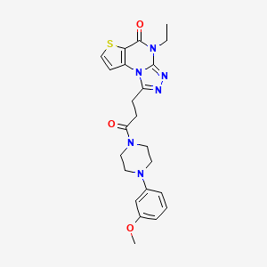 4-ethyl-1-(3-(4-(3-methoxyphenyl)piperazin-1-yl)-3-oxopropyl)thieno[2,3-e][1,2,4]triazolo[4,3-a]pyrimidin-5(4H)-one