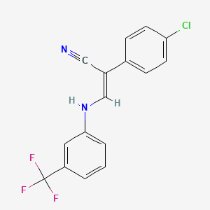 (Z)-2-(4-chlorophenyl)-3-[3-(trifluoromethyl)anilino]prop-2-enenitrile