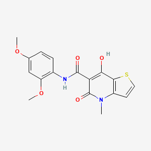 molecular formula C17H16N2O5S B2382044 N-(2,4-dimethoxyphenyl)-7-hydroxy-4-methyl-5-oxo-4,5-dihydrothieno[3,2-b]pyridine-6-carboxamide CAS No. 1251671-45-0