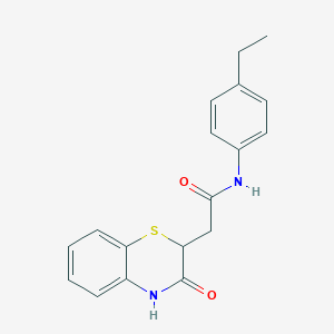 molecular formula C18H18N2O2S B2382051 N-(4-ethylphenyl)-2-(3-oxo-3,4-dihydro-2H-1,4-benzothiazin-2-yl)acetamide CAS No. 708295-26-5