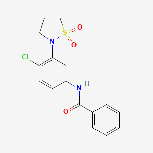 molecular formula C16H15ClN2O3S B2382054 N-(4-chloro-3-(1,1-dioxidoisothiazolidin-2-yl)phenyl)benzamide CAS No. 941994-64-5
