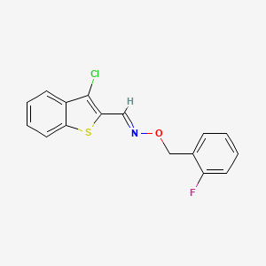 molecular formula C16H11ClFNOS B2382058 3-氯-1-苯并噻吩-2-甲醛O-(2-氟苄基)肟 CAS No. 477859-24-8
